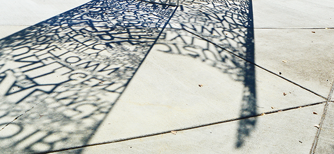 What Is That Arty, Wordy Thing at South Walnut and 2nd Streets?